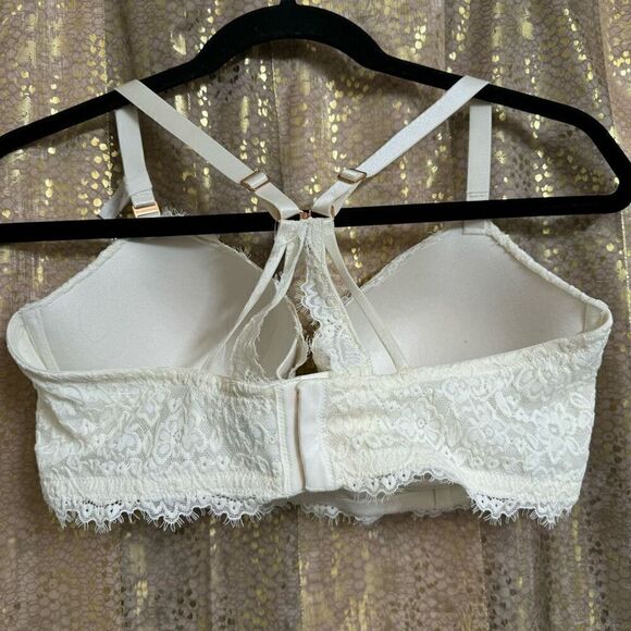 Aerie Real Good White Lace Lightly Lined Balconette Bra 36DD NWT - Picture 2 of 7